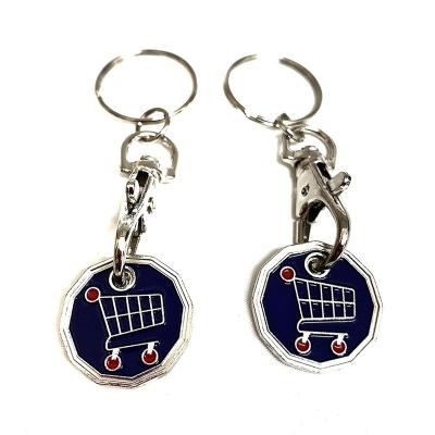 China For Custom Logo Trolley Coin Key Chain Key Rings Reusable Trolley Tokens Shopping Trolley Token Token Coin for sale