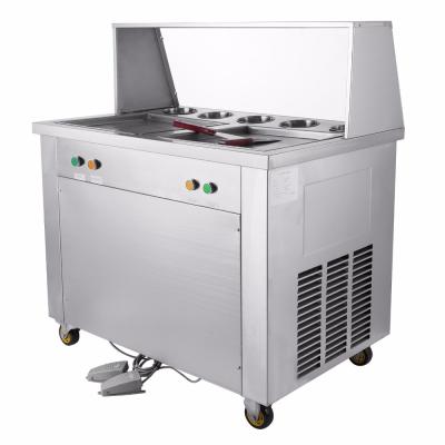 China Ice Cream Yogurt 2-Pan 5 Buckets Fried Ice Cream Machine For Ice Cream Roll Maker for sale