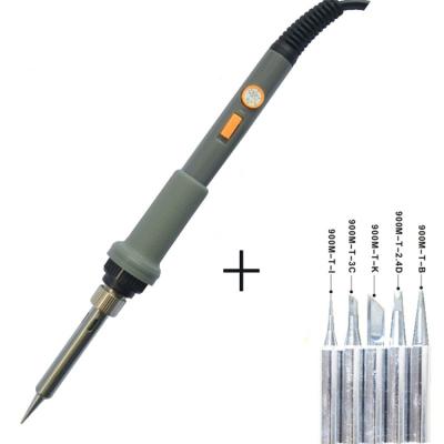 China Pencil Handle Adjustable Temperature Soldering Iron Set Electric Soldering Iron with 5pcs Solder Tip for sale