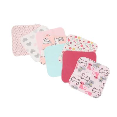 China Good Compressed Cotton Wholesale Blended Square Face Towel 8 Pieces Pack Baby Handkerchief And Drool Towels Small for sale