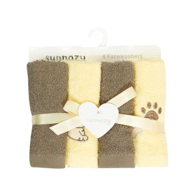 China Small Face Towels 4pcs Infant Baby Cotton Handkerchief Cloth 25*25cm Small Face Towels Wholesale Pack Compressed for sale