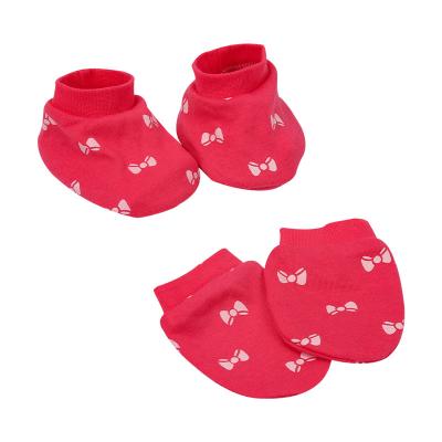 China New Wholesale Baby QUICK DRY cotton anti-scuff sheer soft mitten and booties set baby gloves and foot socks set for sale