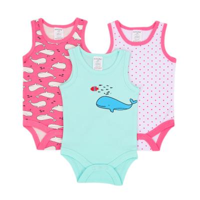 China Wholesale Baby Casual Summer 3 Pcs Invest Triangle Sleeveless Newborn Romper Slim Jumpsuit Clothes for sale