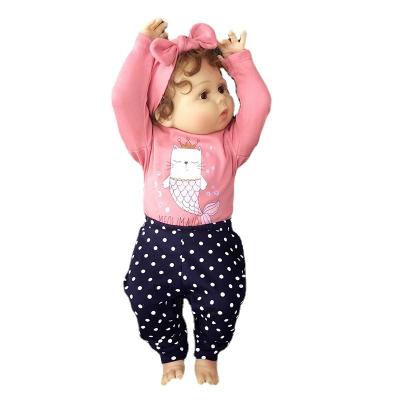 China Breathable Baby Set 3pcs Newborn Baby Clothes Long Sleeveb Rompers Pants Hat Cartoon Animals Clothing Set for sale