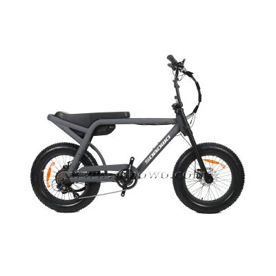 China New Arrival Aluminum Alloy SOBOWO S82 Long Seat Fat Pedal Helper Fat Tire Long Seat Electric Bicycle Ebike for sale