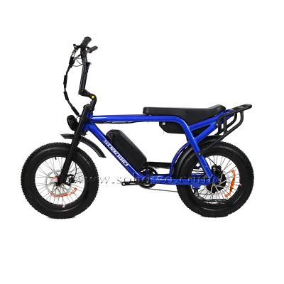 China New Arrival Aluminum Alloy SOBOWO S82 Long Seat Fat Pedal Helper Fat Tire Long Range Electric Bicycle Ebike for sale