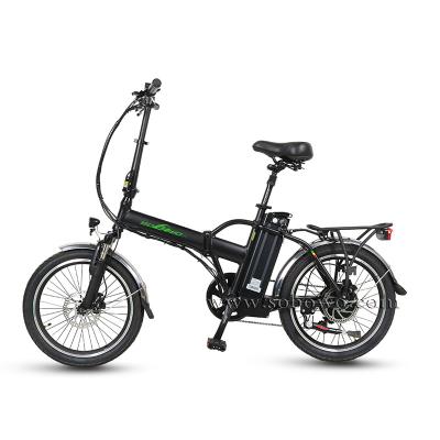 China SOBOWO CF6 Standard Cheap Ebike 20 Inch Good Quality Space Saving Green Demountable City Riding Integrated Wheel Folding Electric Bike for sale