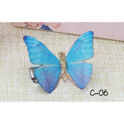 China Soft Colored Butterfly Hairpin Sweet Colored Gradient Ornament Tulle Style Ins Girl Girl Clip Hair Accessories for sale