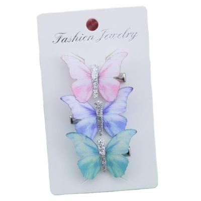 China 2021 Wholesale Kids Candy Tulle Hair Pins Glitter Mini Hairpins Butterfly Hair Clips Hair Bow Clips For Girls Ornament for sale