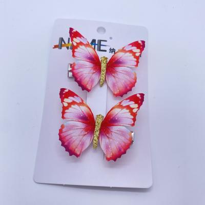 China 2021 New Korean Fashion Style Cute Lovely Children Hairpin 3D Butterfly Hairpin Hair Accessories Sets Hair Clip Sets Hairpin for sale