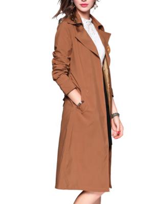 China Fashion Stylish Women's Viable Jackets And Coats Plus Size Ditch Turn-Down Collar Casual Coffee Coat ST1314 for sale