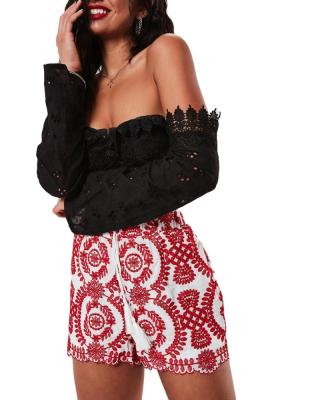 China 2021 New Women Sustainable Summer Embroidered Crochet Shorts Lady Pants And Shorts ST081012 for sale