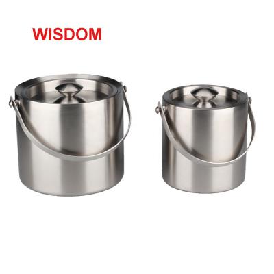 China Sustainable Promotional Ice Bucket Double Wall Ice Bucket Insulated Stainless Steel for sale