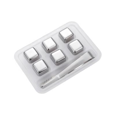 China Disposable Metal Whiskey Cooler Stone Ice Cube Set Whiskey Cooling Rocks for sale