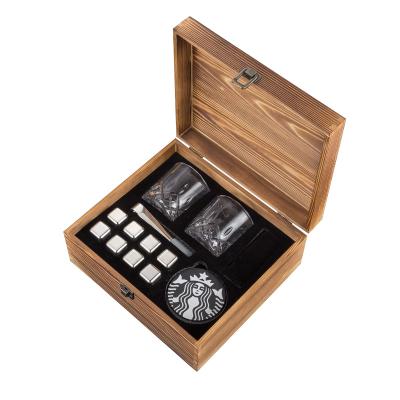 China Sustainable Whiskey Ice Cube Whiskey Stone Set Stainless Steel Ice Cubes for sale