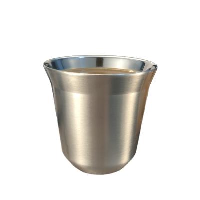 China Viable Stainless Steel Coffee Cup Stainless Steel Tea Cup Double Wall Stainless Steel Coffee Cup With Saucer for sale