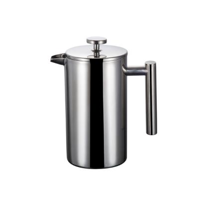 China Amazon Viable Hot Sale Double Wall Metal Tea Filter Pot Stainless Steel French Press for sale