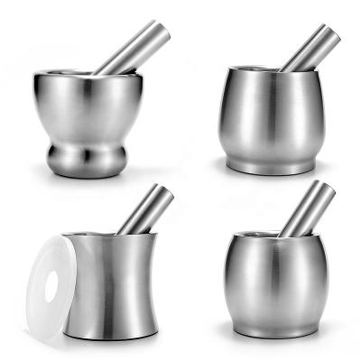 China Amazon Sustainable Hot Seller Stainless Steel Mortar And Pestle With LOGO for sale