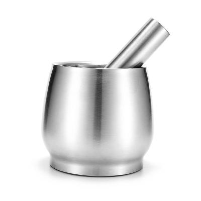 China Amazon Sustainable Hot Sale Stainless Steel Mortar and Pestle Garlic Pestle for sale