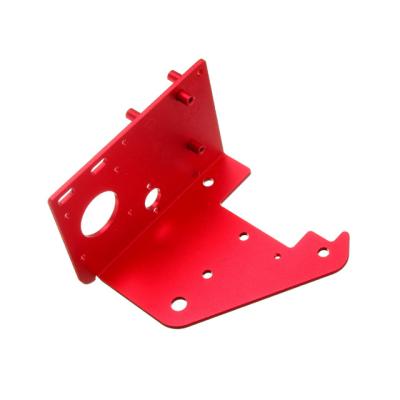 China Custom Machinery China Laser Cutting CNC Part OEM Red Anodized Aluminum Sheet Metal Bending Weld Manufacturing for sale