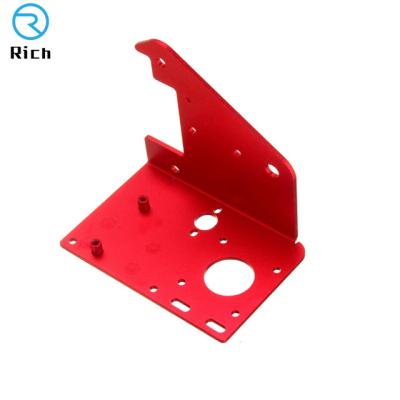 China Custom Machinery China Laser Cutting CNC Part OEM Red Anodized Aluminum Sheet Metal Bending Weld Manufacturing for sale