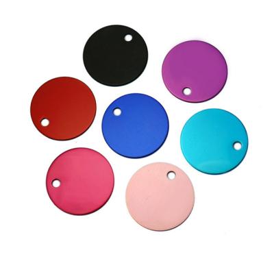 China China Wholesale 500Pcs Round Tags Aluminum Anodizing Nameplate Engraved Dog Number ID Tag Card Dog Pet ID Tags for sale