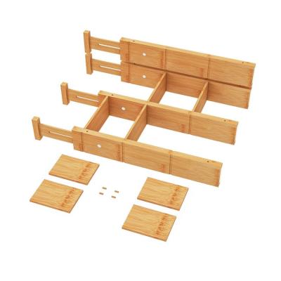 China Wholesale Custom Minimalist Underwear Expandable Adjustable Kitchen Bamboo Drawer Dividers for sale