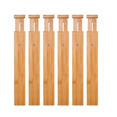 China Factory Direct Supply Minimalist Adjustable Bamboo Cutlery Tray Drawer Organizer Divided for sale