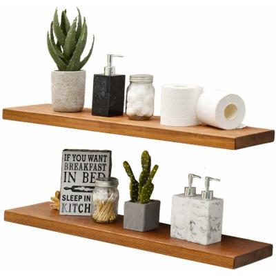 China Sustainable Floating Wall Shelf Form Rustic Wall Mounted Storage Shelf Display Shelves Wooden Wall for sale