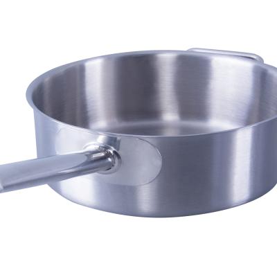 China Factory direct sales sustainable kitchen stainless steel deep sauce pan cooking pan with lid and handle for sale