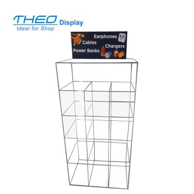 China Mobile Phone Accessories Retail Store Modern Freestanding Glass Display Rack for sale