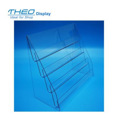 China Counter Modern Acrylic 4-Tier Standing Greeting Card Display Stand for sale