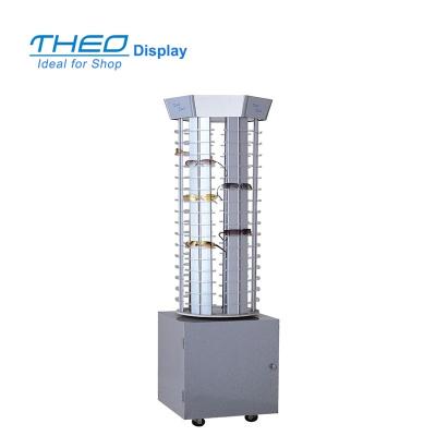 China Modern Rotating Eyewear Movable Retail Display Stand Rack Cabinet for sale