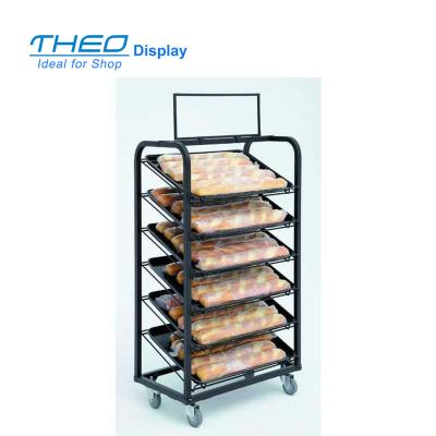 China Modern mobile wire display rack for portable bread for sale