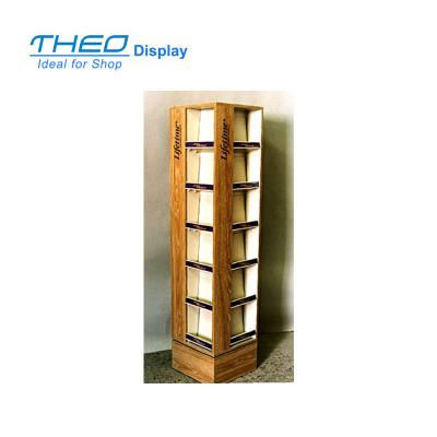 China Modern 4 Sided Wooden Rotating Display Stand /Rotating Clothes Display Rack for sale