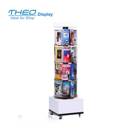 China Modern Movable Magazine Spinner Retail Display Stand Rotating Unit for sale