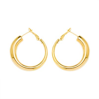 China Buteee Classic Retro Luxury 18k Glod High Quality Plated Hoop Earrings Round Earring for sale