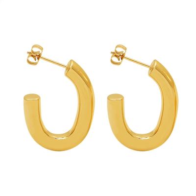 China Custom High Quality Buteee Stainless Steel Earring u Shape Stud Earrings Stainless Steel Geometric Stud Earrings for sale