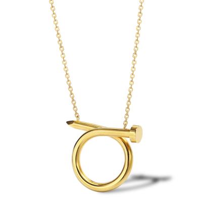 China New Fashion CLASSIC Women's High Polished Curved Nail Stainless Steel Pendant Necklace for sale