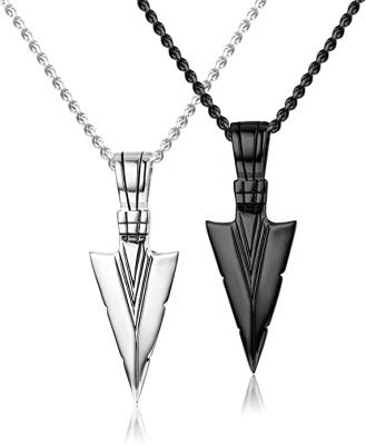 China CLASSIC Stainless Steel Pendant Necklace For Mens Boys Cool Spearpoint Arrowhead Pendant Chain Necklace for sale