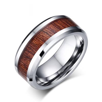 China CLASSIC Mens Wedding Ring Retro Wood Grain Design Fashion Party Gift 100% Tungsten Carbide Ring Real for sale