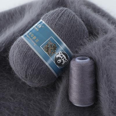 China Factory Wholesale Mid-thickness 50g+20g Mink Down Yarns 14s/2 Anti-pilling Hair Mink Cashmere Yarn For Hand Long Knit Scarf Yarn 100Colors for sale