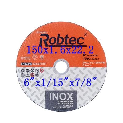 中国 150X1.6X22.2mm Abrasive Cutting Disc 6 inch Abrasive Metal Cutting Disc for Metal Inox 販売のため