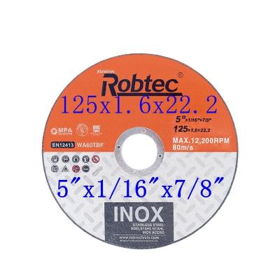 China 125X1.6X22.2mm Abrasive Cutting Disc  5 inch  Cutting Disc Wheel With Resin en venta