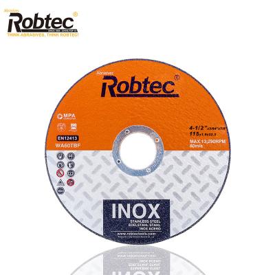 China 4.5 inch 115X1.0X22.2mm Cutting Wheel Set Inox Abrasive Robtec Disc Mpa for sale