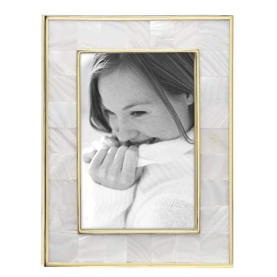 China Modern designs custom 5 x 7 seashel crafts gold metal copper solid stainless Teel picture frame for sale