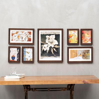 China Chinese Classical Elegant Decorative Natural Wood Frames Home Decoration .office Photo Frames Set For Wall Decor for sale