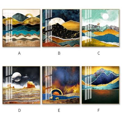 China High Resolution Abstract Picture Crystal Wall Art With Aluminum Painting Glass Frame for sale