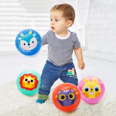 China Wholesale Packable Kindergarten Kids Inflatable Ball 15cm Ball Racket PVC Leather Small Baby Sports Play Ball for sale