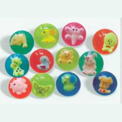 China Eco-friendly Toys High Quality Indoor Animal Balls Rubber Bouncing Balls Mixed Color Single Bounce Ball for sale